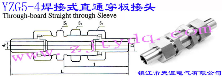 YZG5-4ʽֱͨ^Through-board Straight-through Sleeve